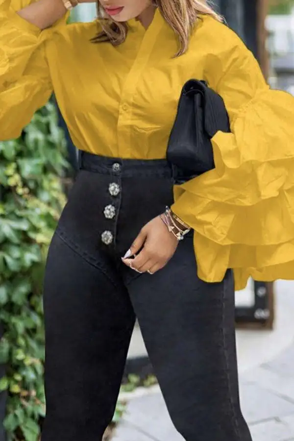  Stylish Tiered Sleeve Blouse