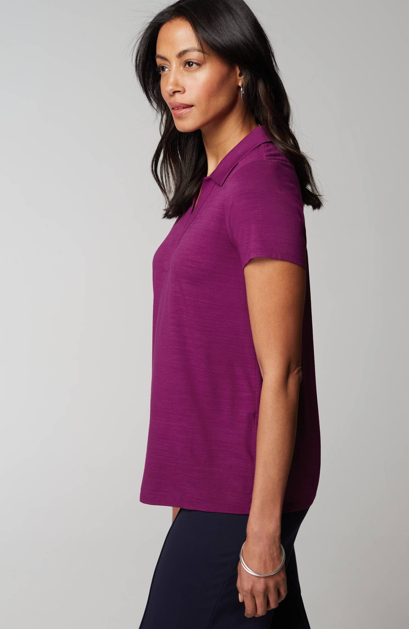 Wearever Slub-Knit Polo Top