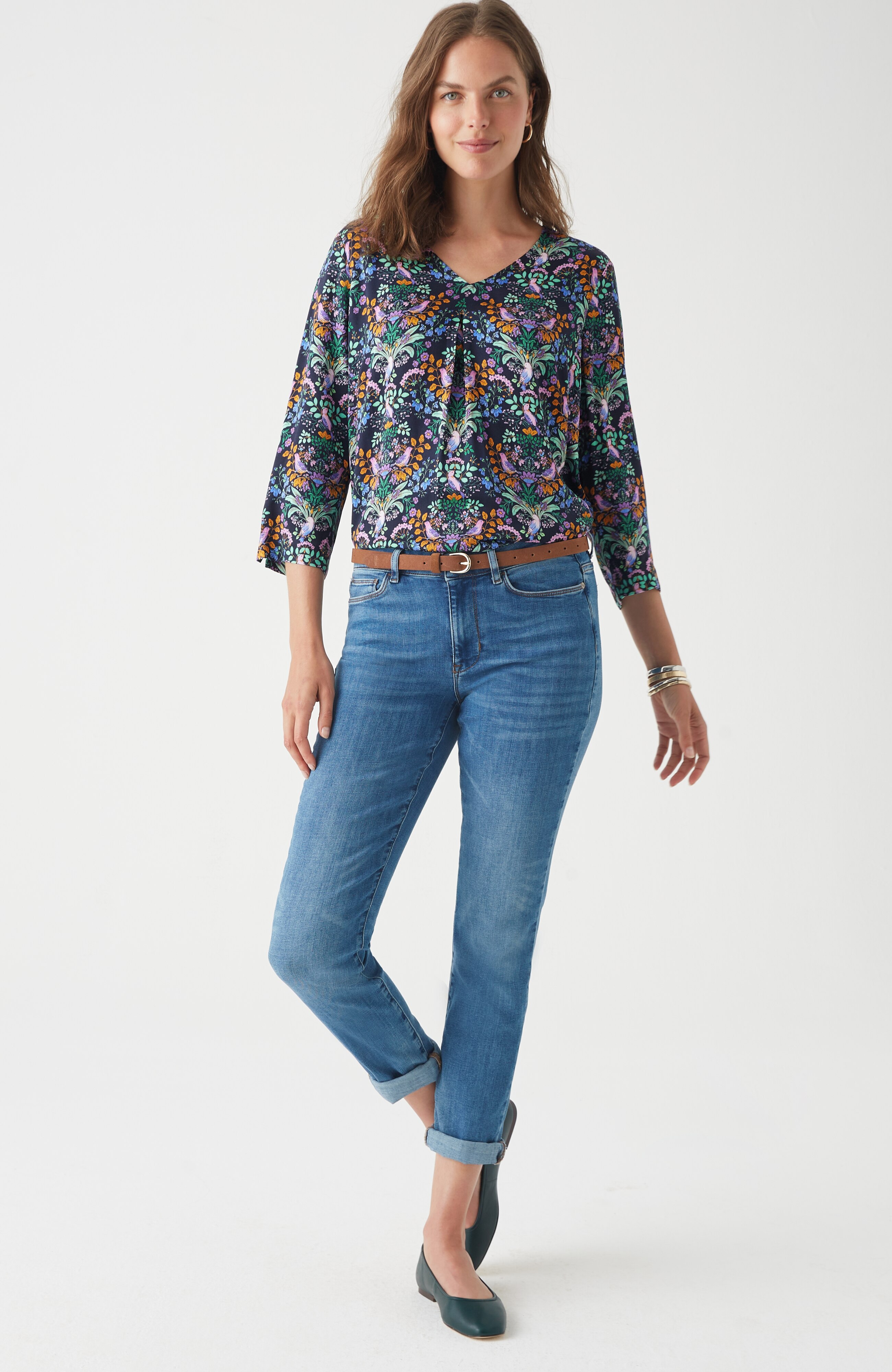 Delightful Garden Printed Satin Top