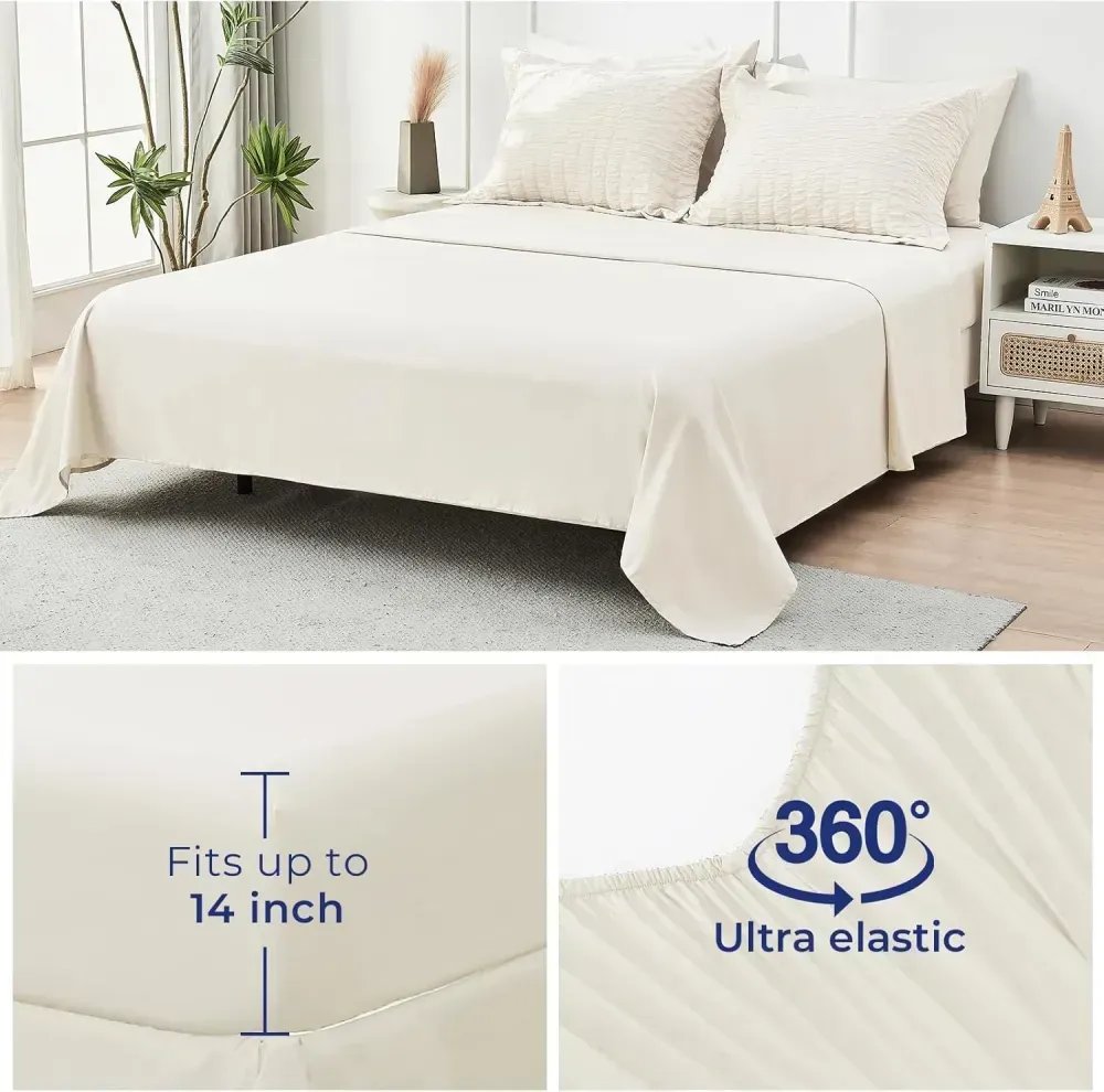 Queen Comforter Set Seersucker 7 Pieces, All Season Luxury Bed in a Bag for Bedroom, Bedding Set with Comforters, Sheets, Pillowcases & Shams, Dark Grey