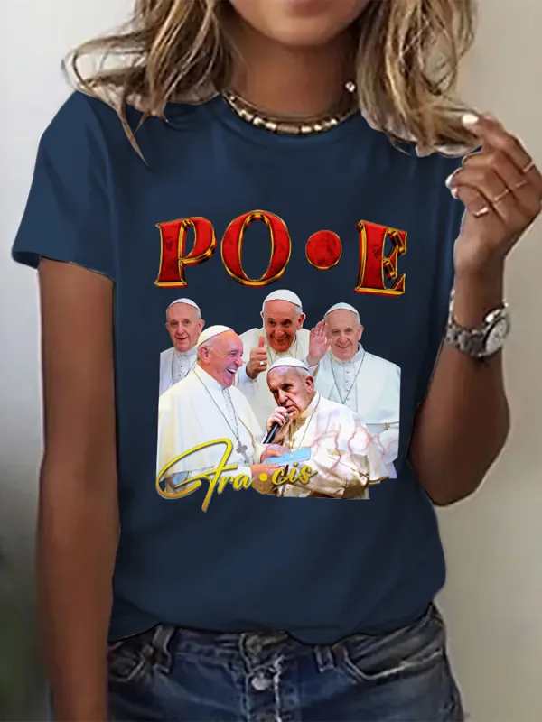 Women's Thank You Father 1936-2025 Print Short Sleeve Round Neck Cotton T-Shirt