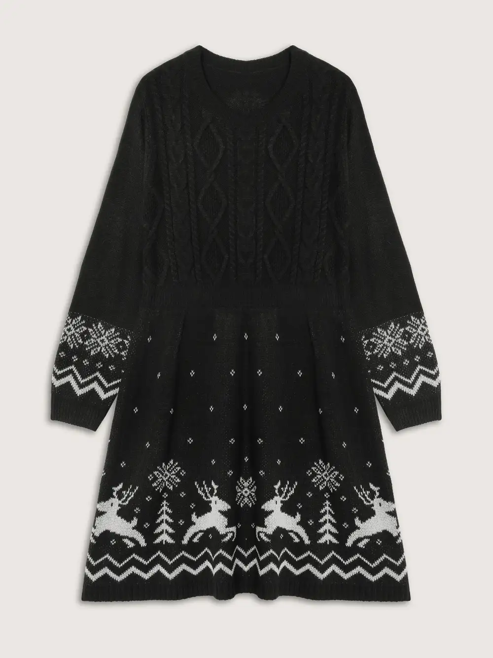 Christmas Textured Pattern Midi Sweater Dress