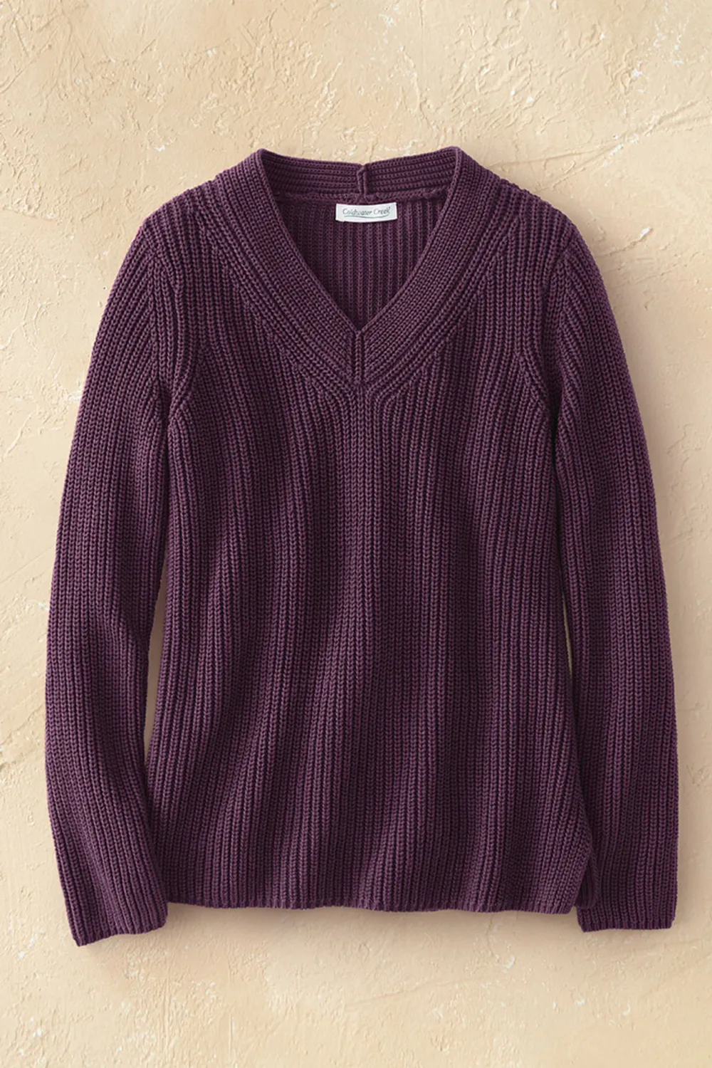 Shaker Stitch V-Neck Sweater