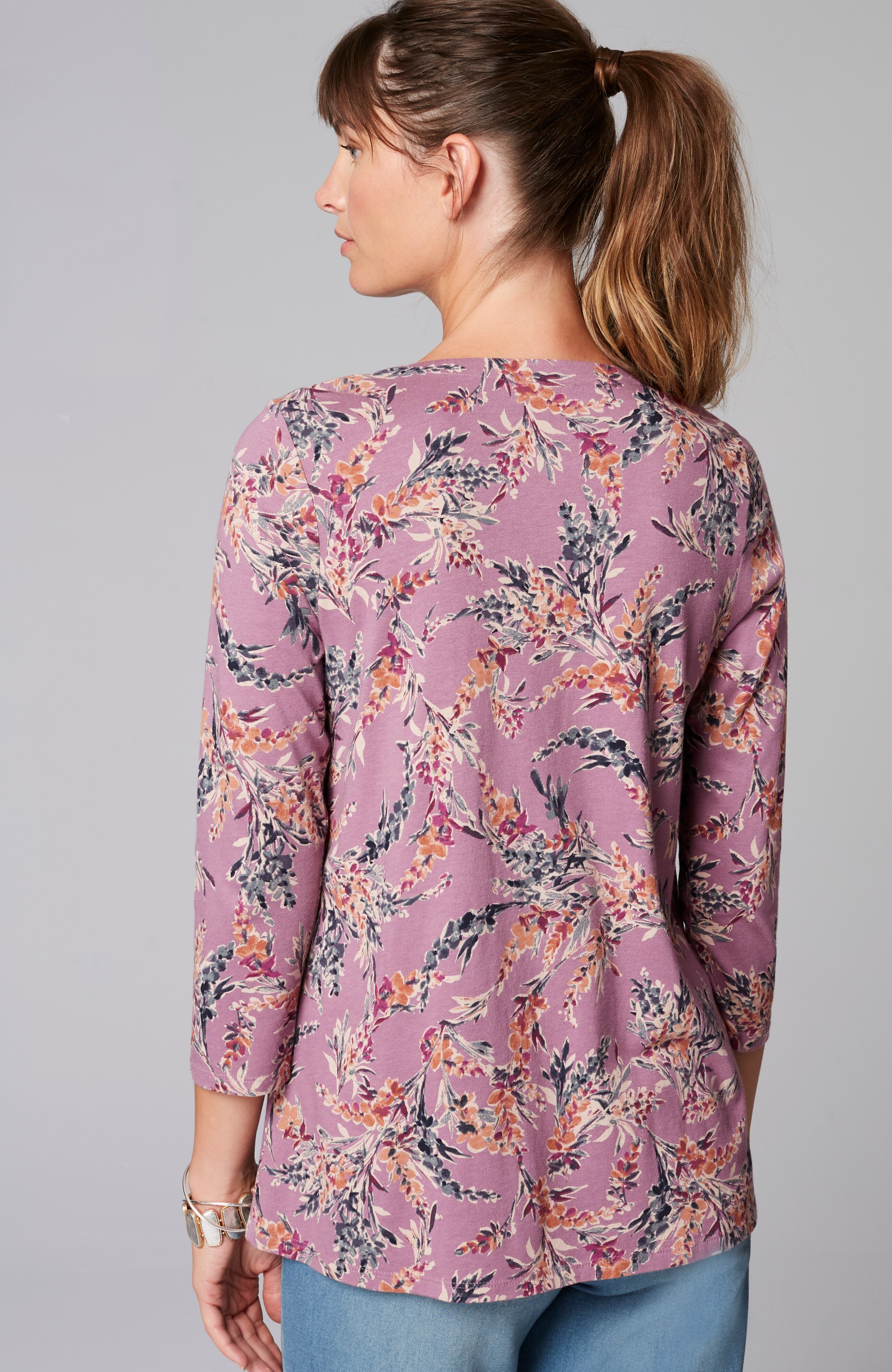 Pure Jill Printed V-Neck Tee