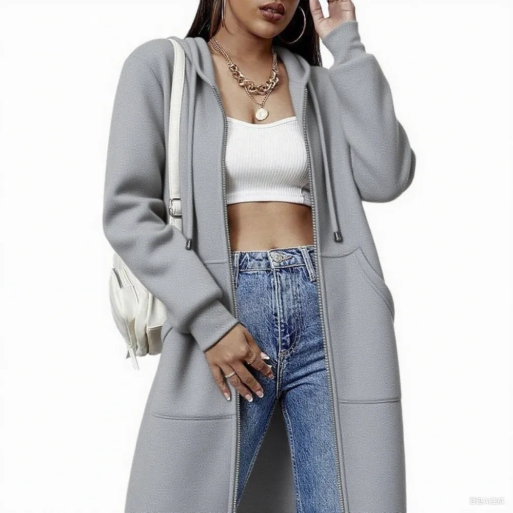 Women's Casual Zip - Up Fleece Hoodie Jacket