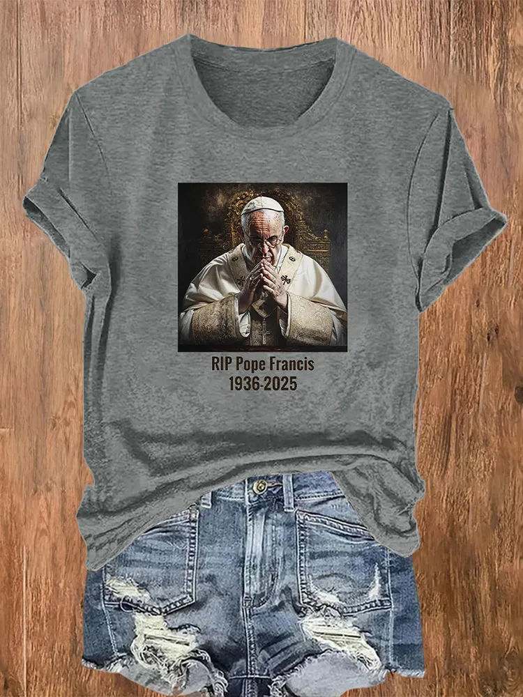 Women's Rip 1936-2025 Print Short Sleeve Round Neck Cotton T-Shirt