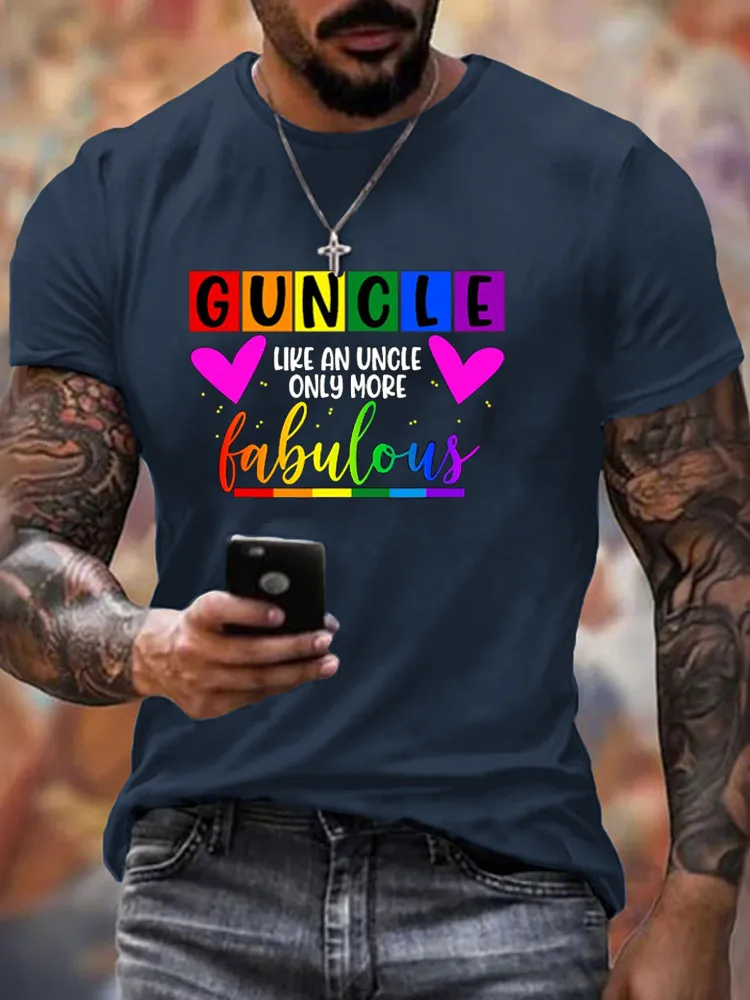 Men'S T-Shirt Guncle Like An Uncle Only More Fabulous LGBT Pride Month T Shirt