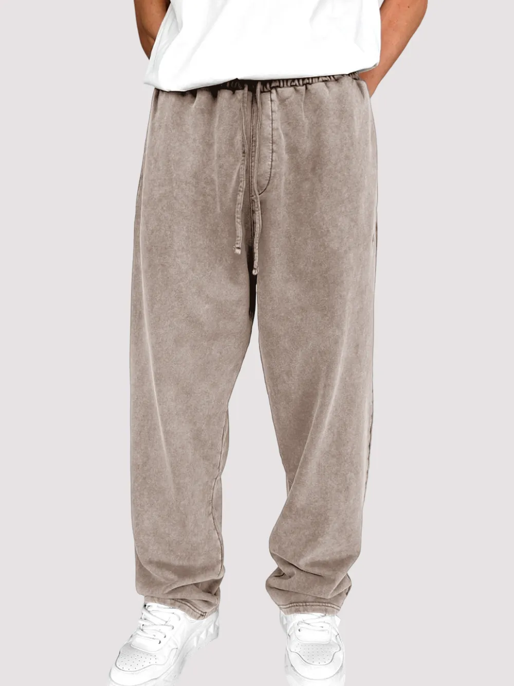 Men's Vintage Washed Texture Fashionable Comfortable Drawstring Trousers