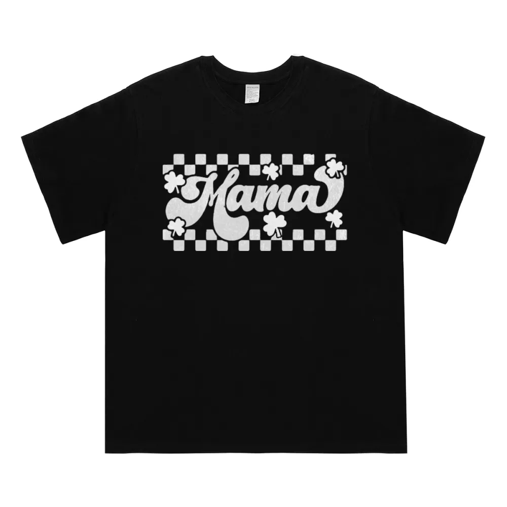St. Patrick Retro Checkered Mama T-Shirt