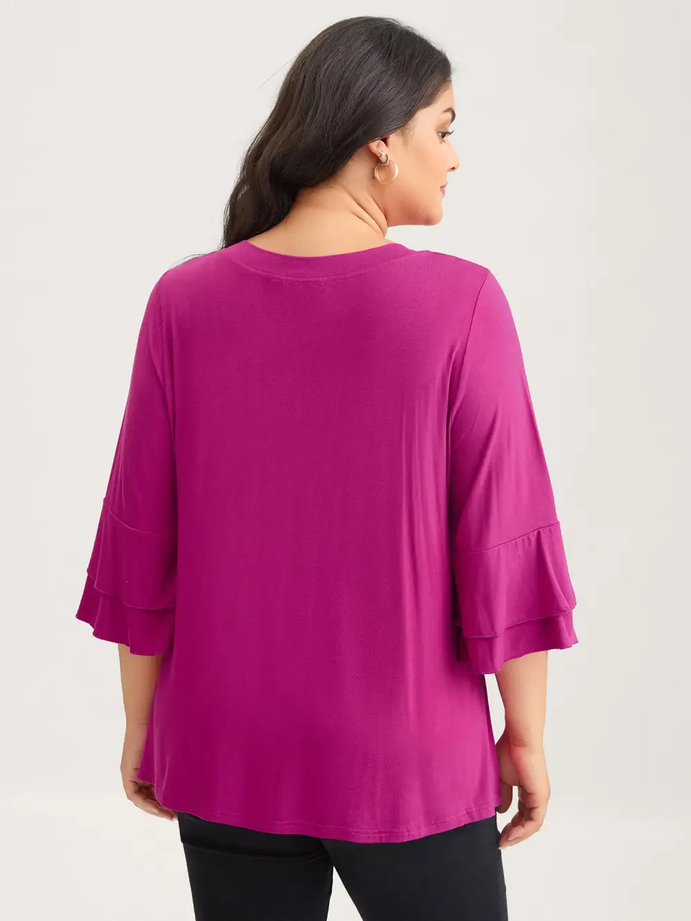Supersoft Essentials Ruffle Layered Sleeve Pleated T-shirt