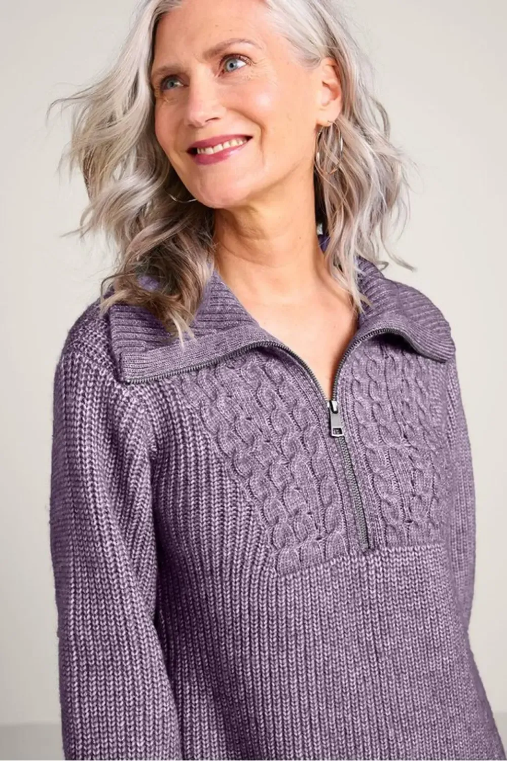 Half-Zip Cable Pullover Sweater