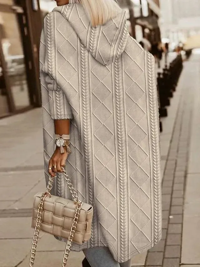 Women's Winter Coat Warm Comfortable Daily Pocket Open Front Turndown Casual Solid Color Regular Fit Outerwear Long Sleeve Spring Fall Pink Beige Coffee S M L XL 2XL