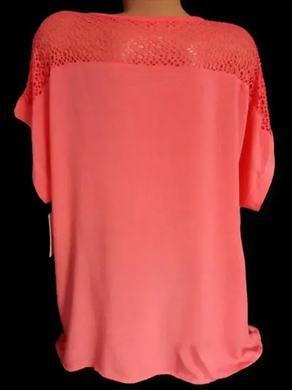 Woman Fashion Openwork Lace Shirt Tops Blouse