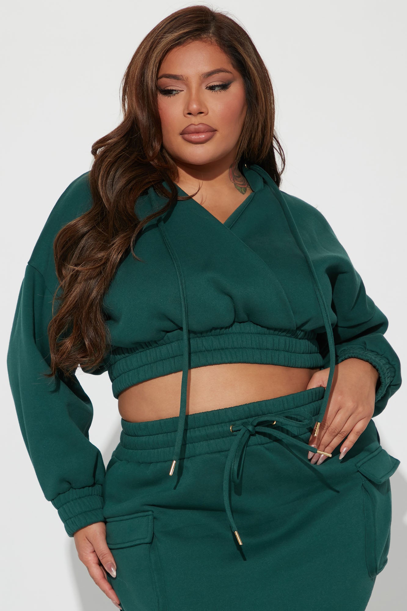 Stepping Out Midi Skirt Set - Hunter
