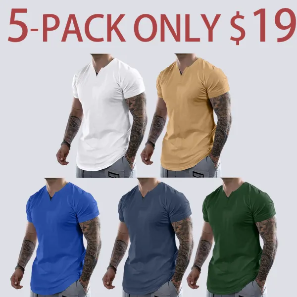 Men's Slim Fit V-Neck T-Shirt – Soft Short Sleeve Tee for Gym & Casual Wear