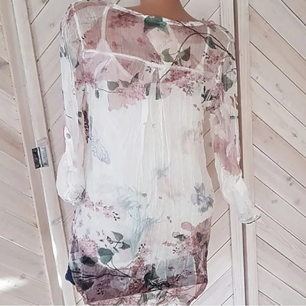 Women's Shirt Blouse Floral Button Print Daily Going out Weekend Streetwear Holiday Casual Long Sleeve Shirt Collar White Summer Spring