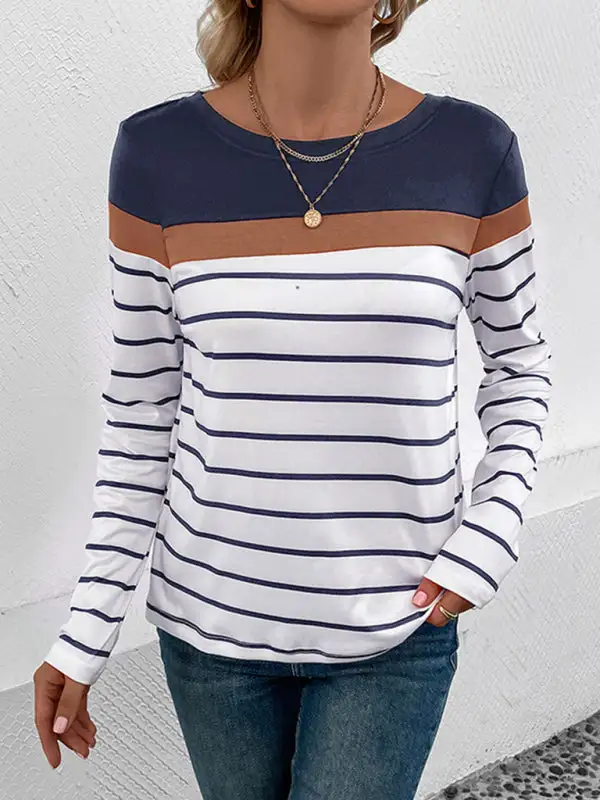 New Women's Striped Long Sleeve Sweater