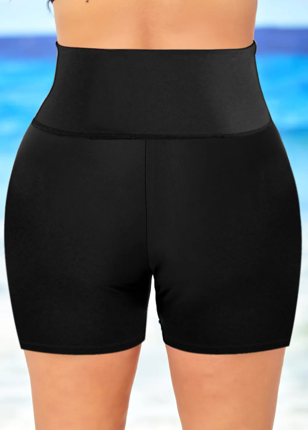 Pocket Detail High Waisted Swim Shorts