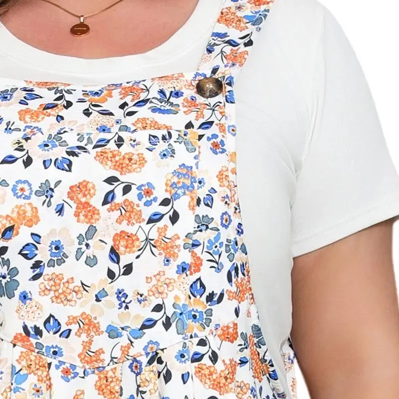 Plus Size Wide-Leg Jumpsuit with Pockets – Adjustable & Casual Fit for Summer