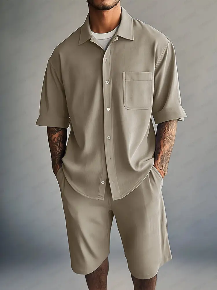 Essential Relaxed Fit Shirt Shorts Set