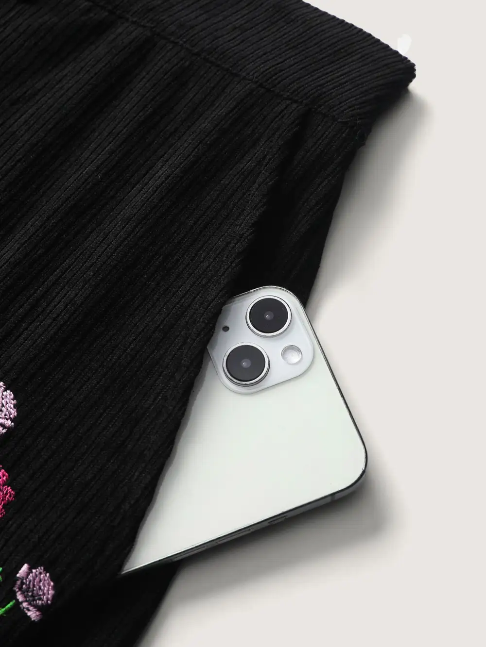 Floral Embroidery Wide-Leg Pants