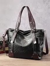 Premium Brown Faux Leather Handbag for Women – Versatile Messenger Bag with Adjustable Strap for Work and Casual Use