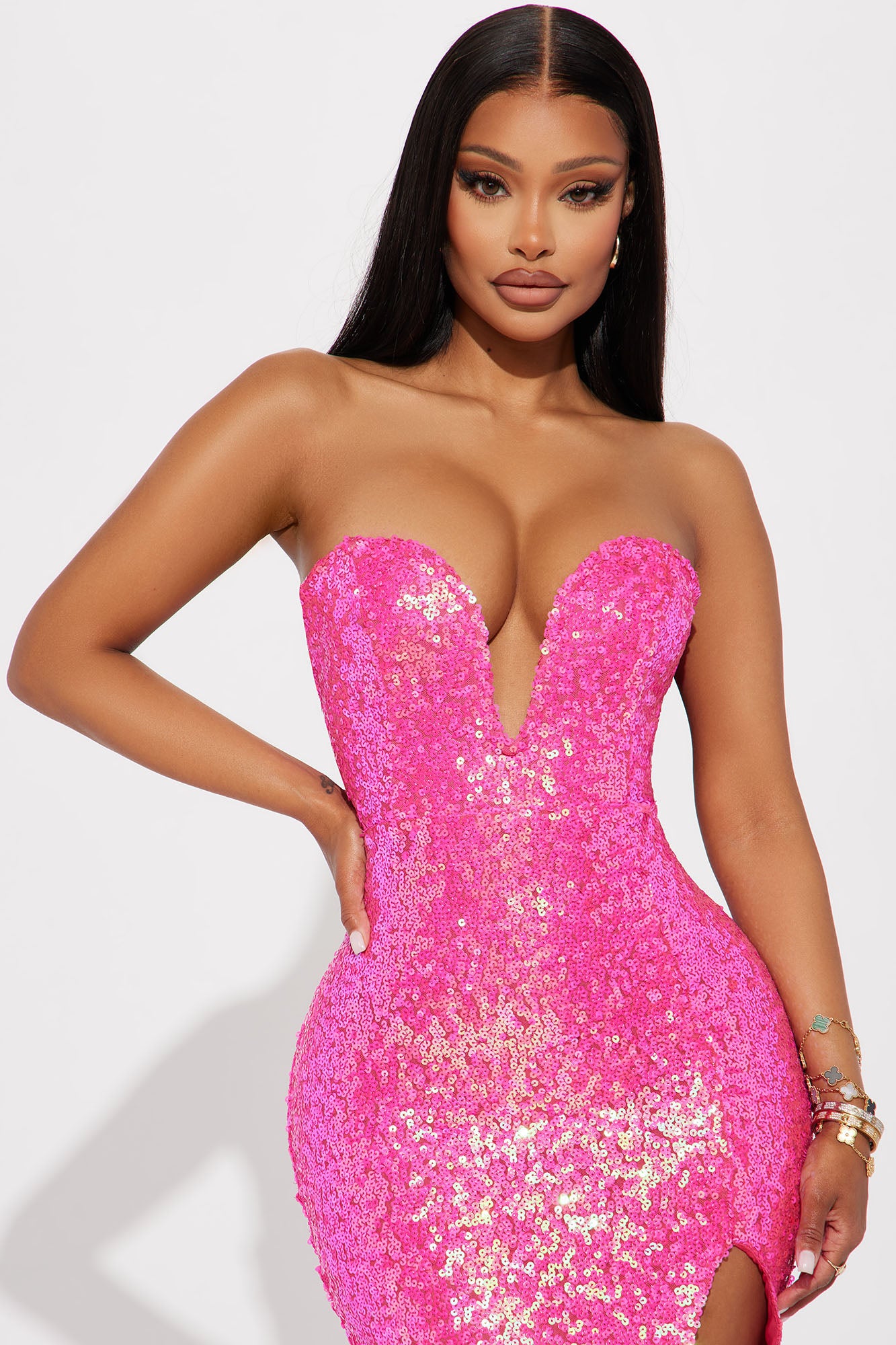 Catalina Sequin Midi Dress - Pink