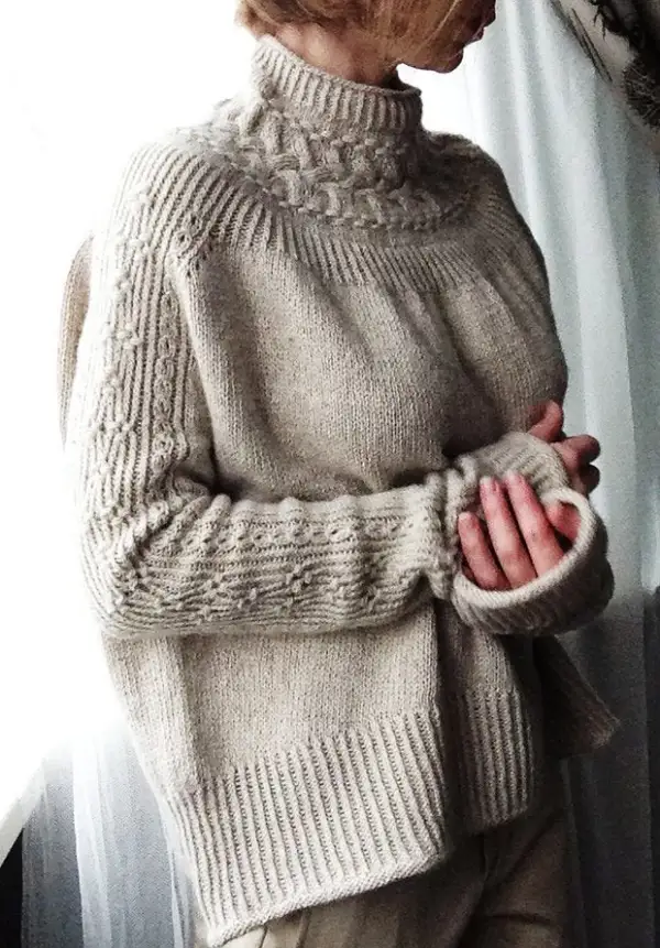 Knitted Plain Casual Sweater