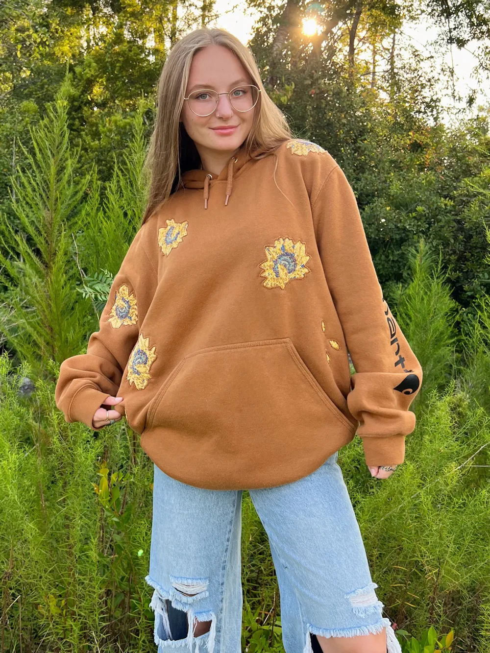 Brown Streetwear Leisure Hoodie Sweatshirts