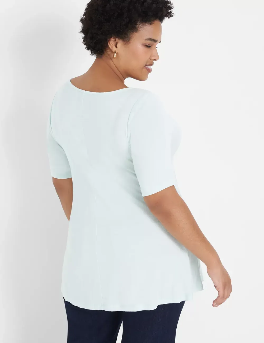Modern Swing Perfect Sleeve Ruched-Shoulder Tee