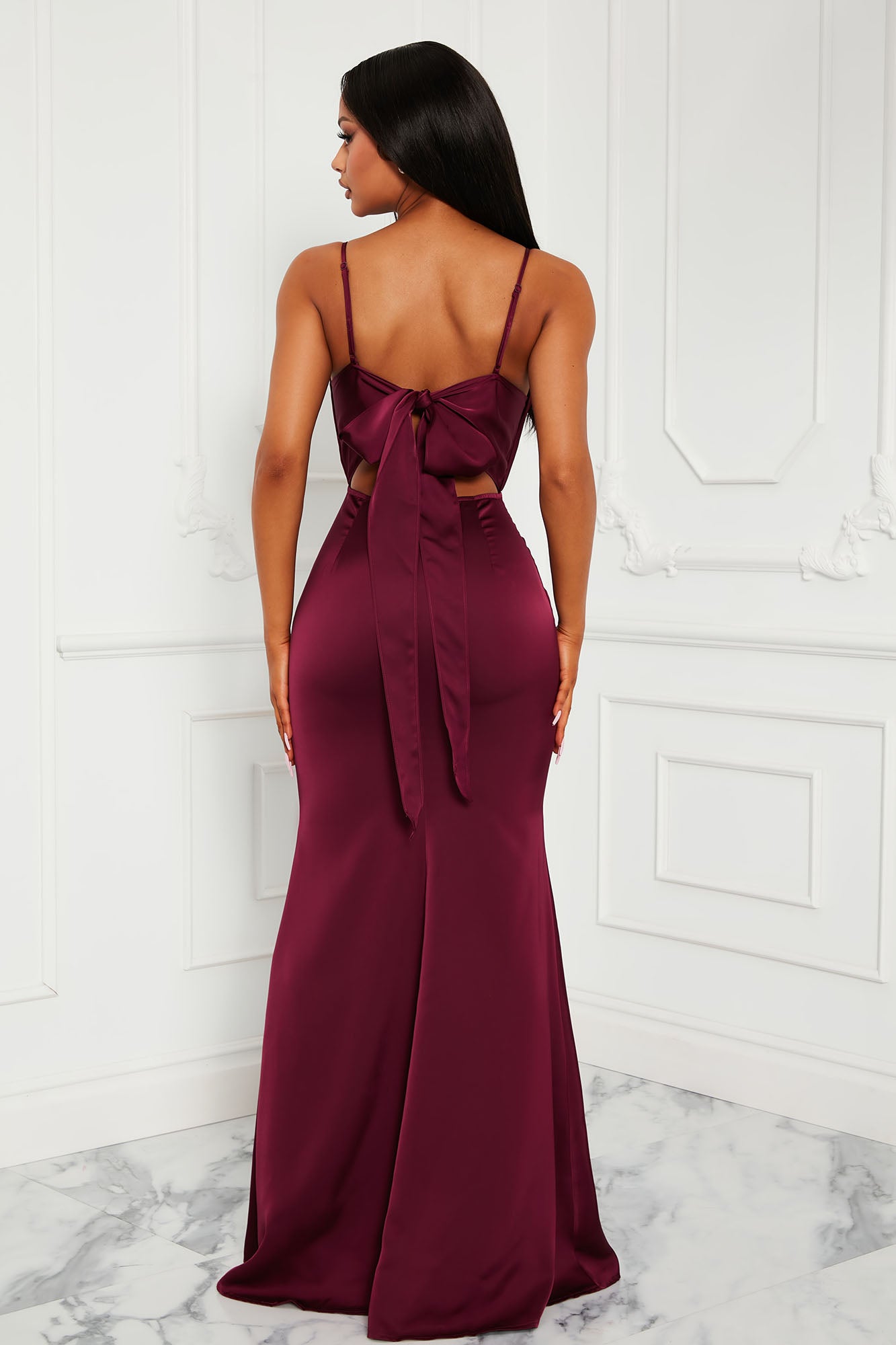 Holland Satin Maxi Dress - Purple