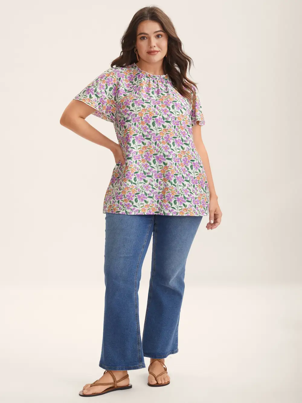In Full Bloom Mock Neck Shirt