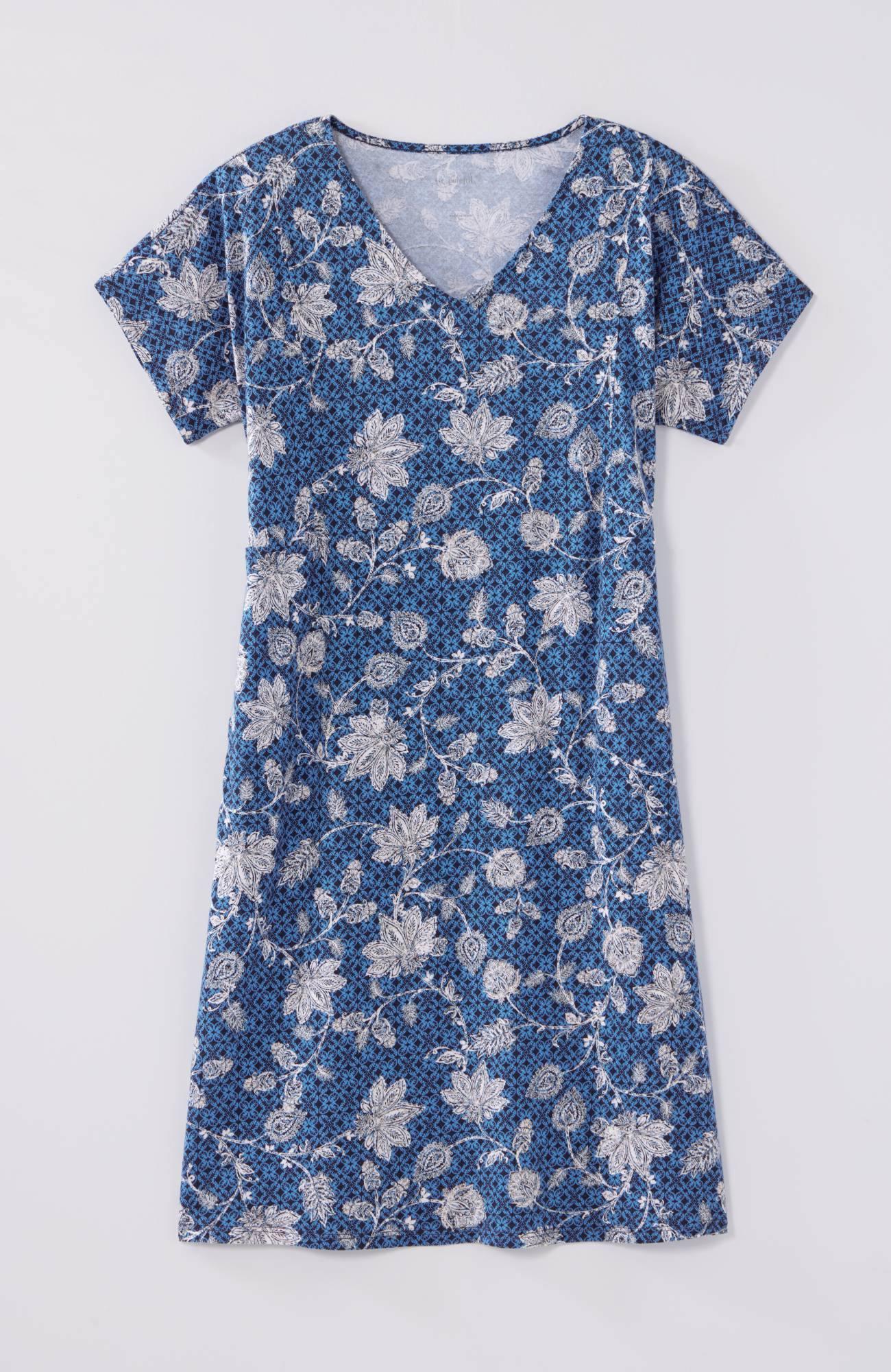 pure jill soft-v-neck t-shirt dress