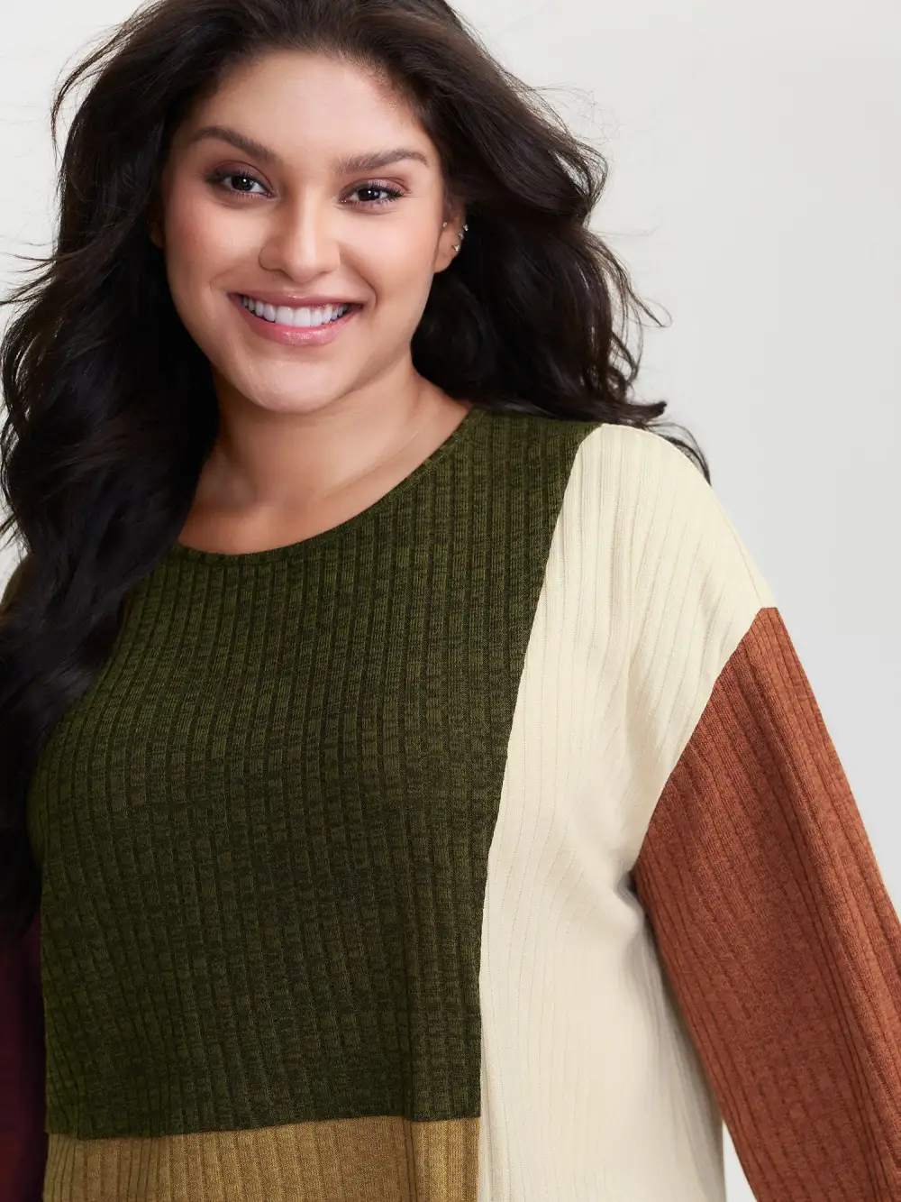 Asymmetrical Colorblock Textured T-Shirt