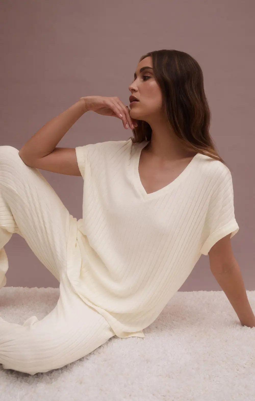 Dawn Smocked Rib Pant