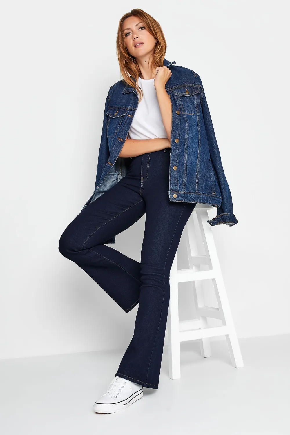 LTS Tall Black Denim Flared Jeans