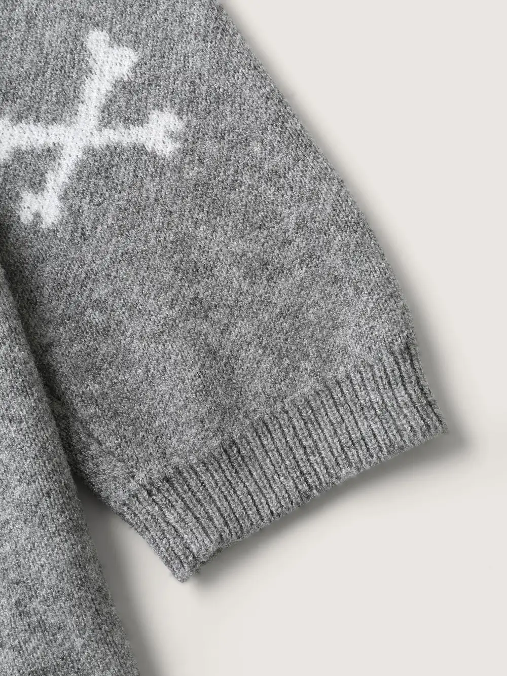 Supersoft Skull Pattern Open-Front Knit Cardigan