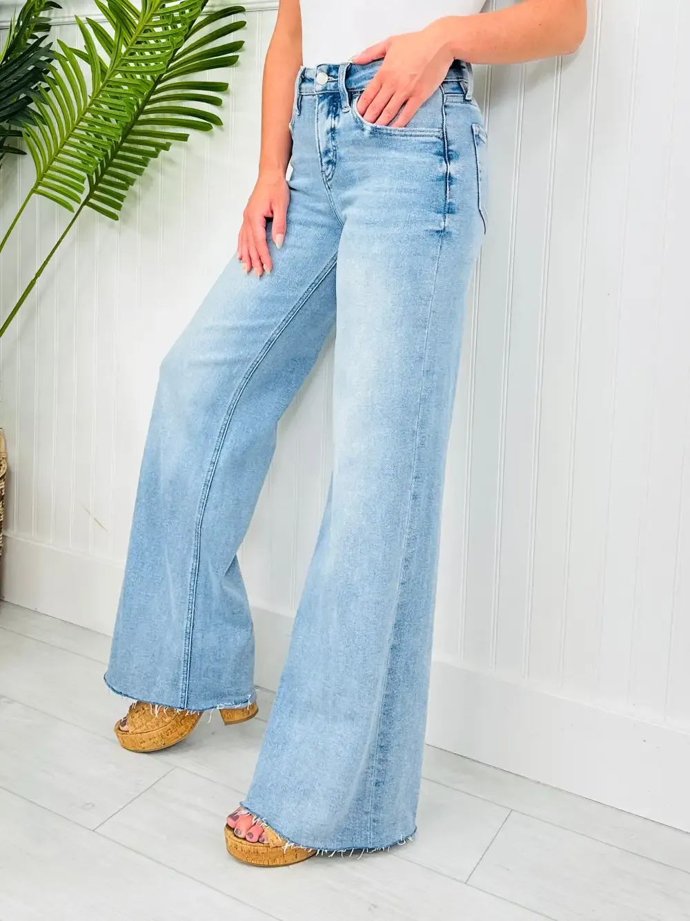 Power Moves Tummy Control Slim Wide Leg Jeans