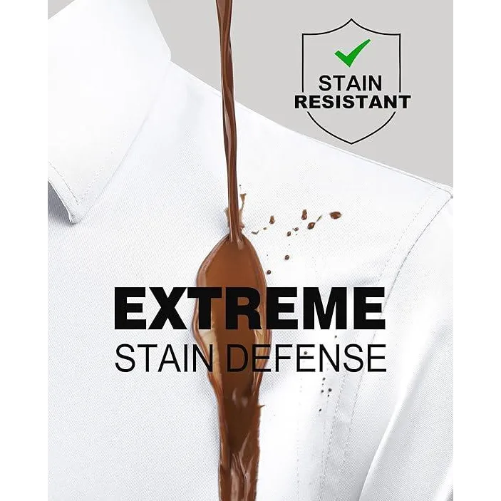 Men's Slim Fit Stain-Resistant Dress Shirts – Long Sleeve Button