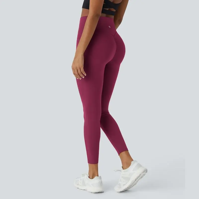 Women's High-Waisted Scrunch Butt Lifting Leggings with Tummy Control & Pockets – Seamless Front, Ultra-Sculpt Fit