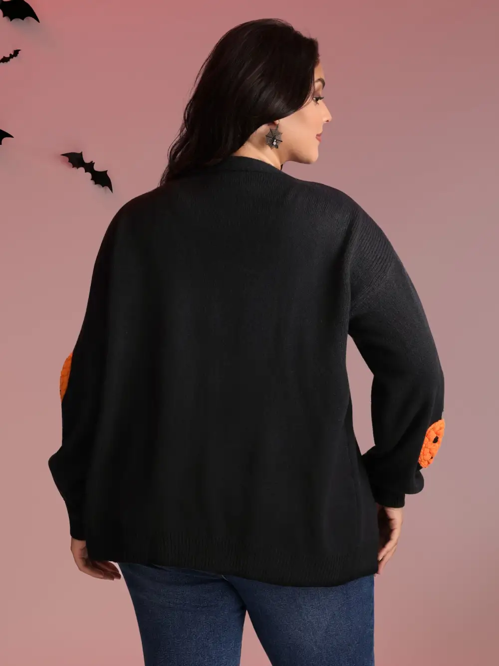 Happy Pumpkin Crochet Knit Cardigan