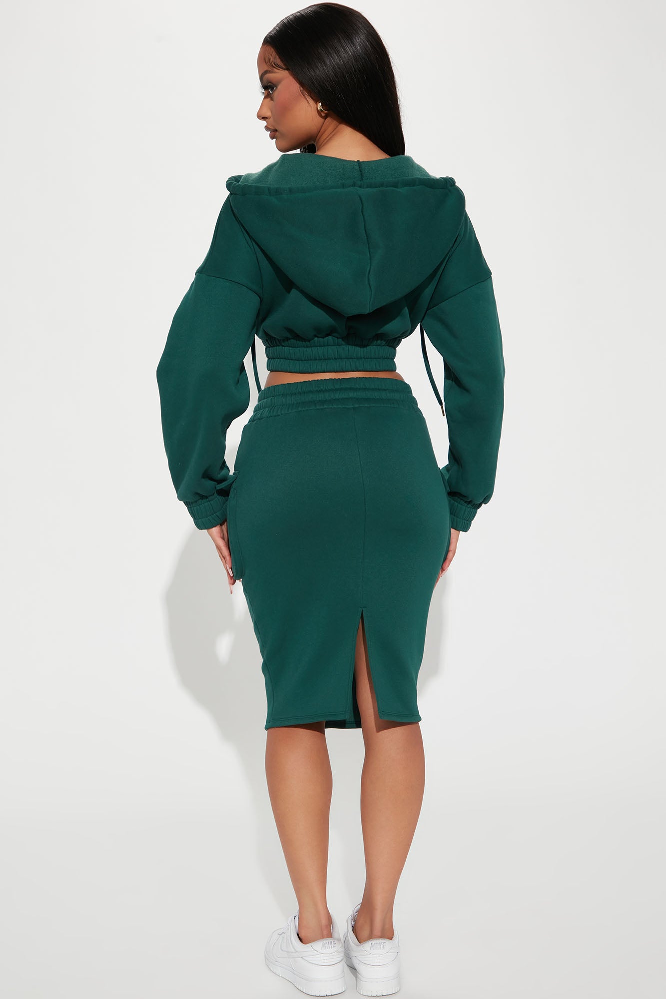 Stepping Out Midi Skirt Set - Hunter