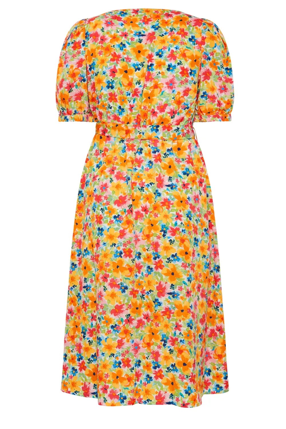 YOURS Curve Green Sweetheart Neckline Floral Print Tea Dress