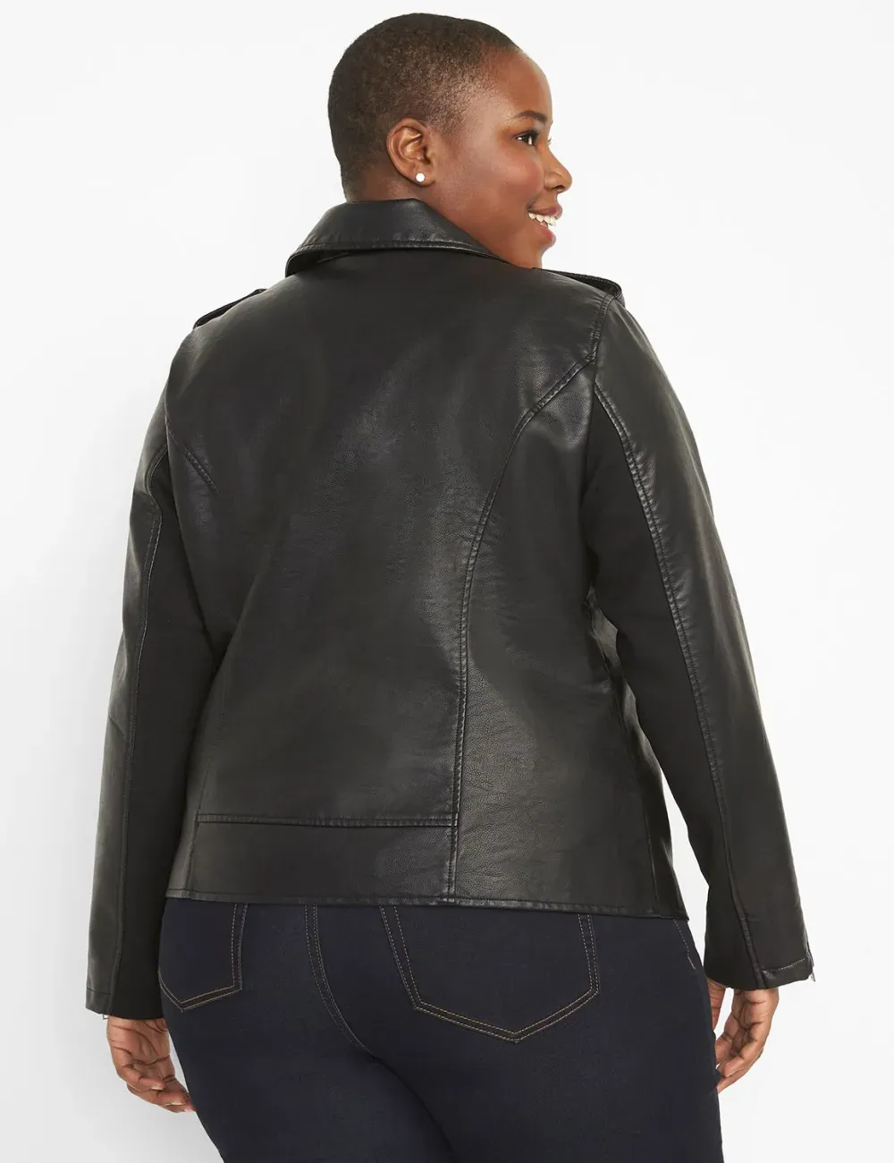 Faux-Leather Moto Jacket