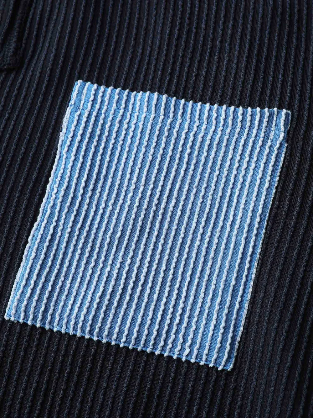 Color Contrast Textured Spliced Hoodie