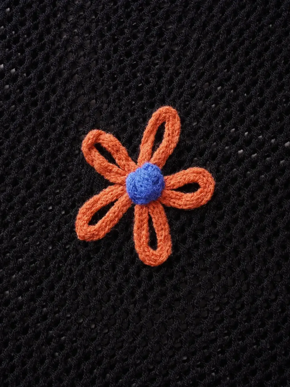 Stereo Flower Design Slit Hem Swim Cover Up