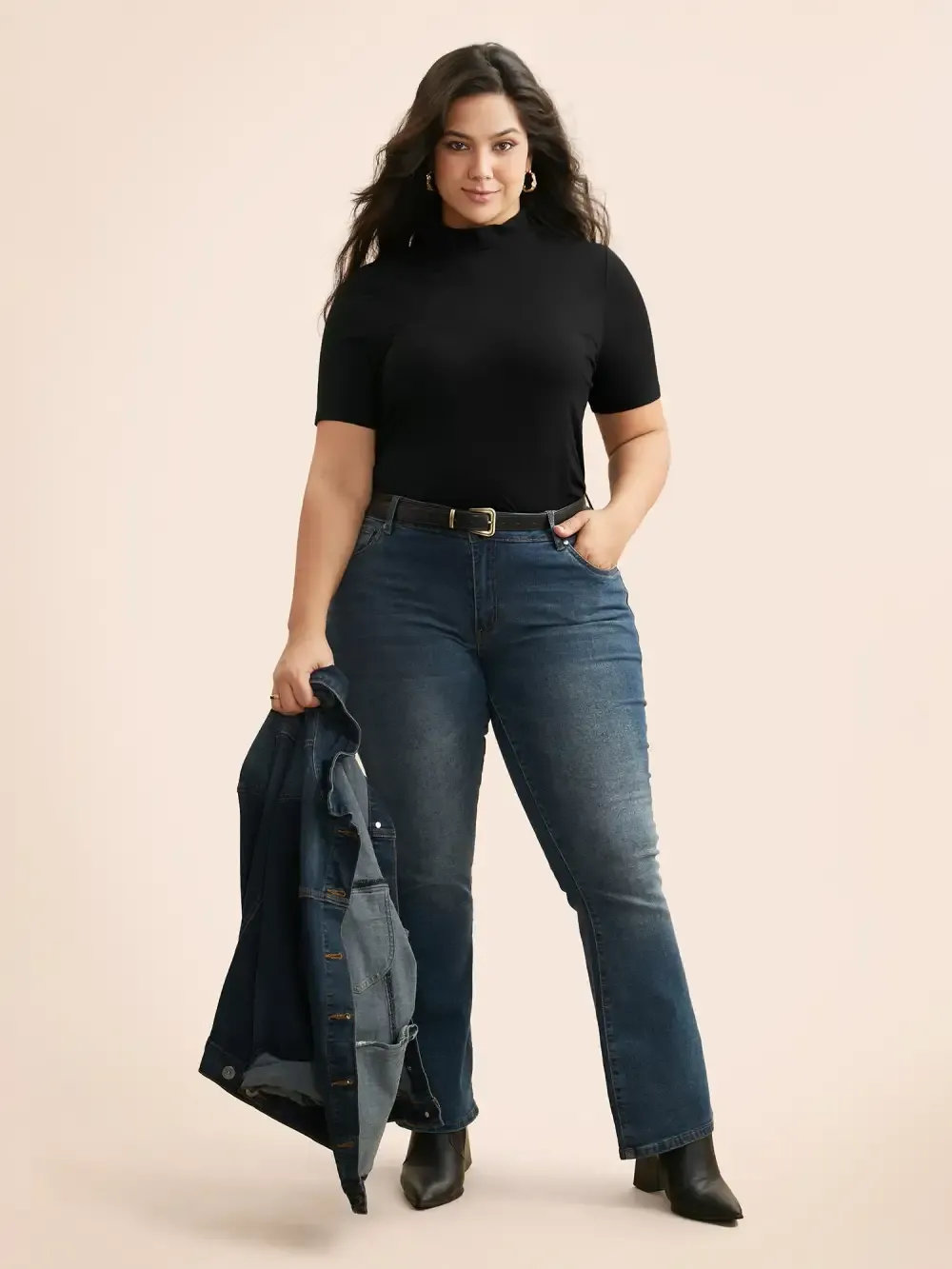 Supersoft Essentials Solid Mock Neck T-Shirt