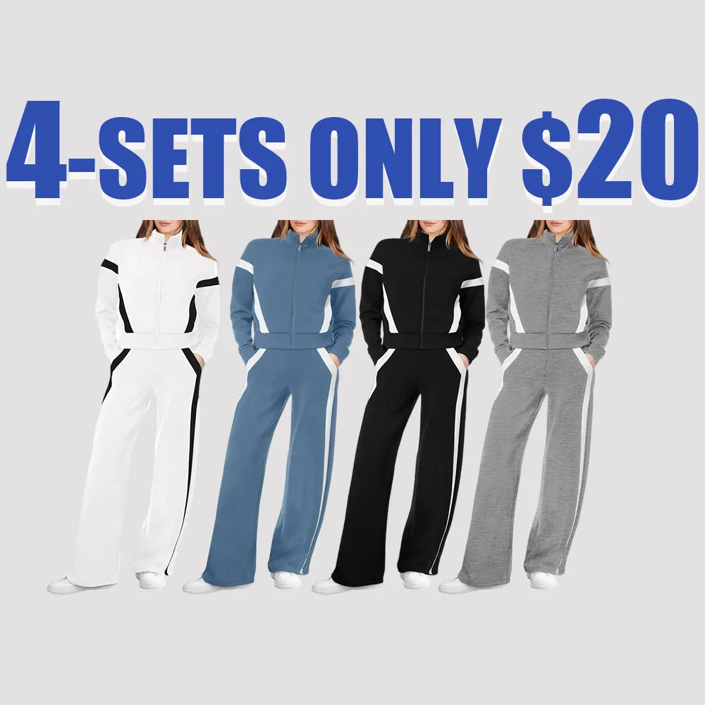 Women’s 2-Piece Lounge Set – Sweatshirt & Wide Leg Pants