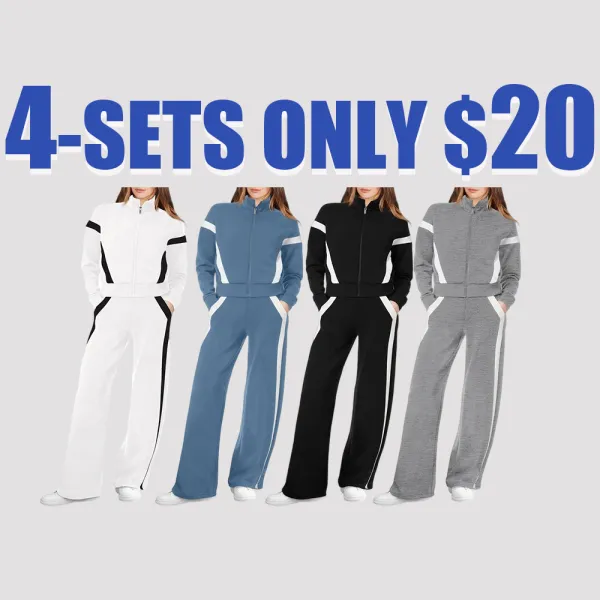 Women’s 2-Piece Lounge Set – Sweatshirt & Wide Leg Pants
