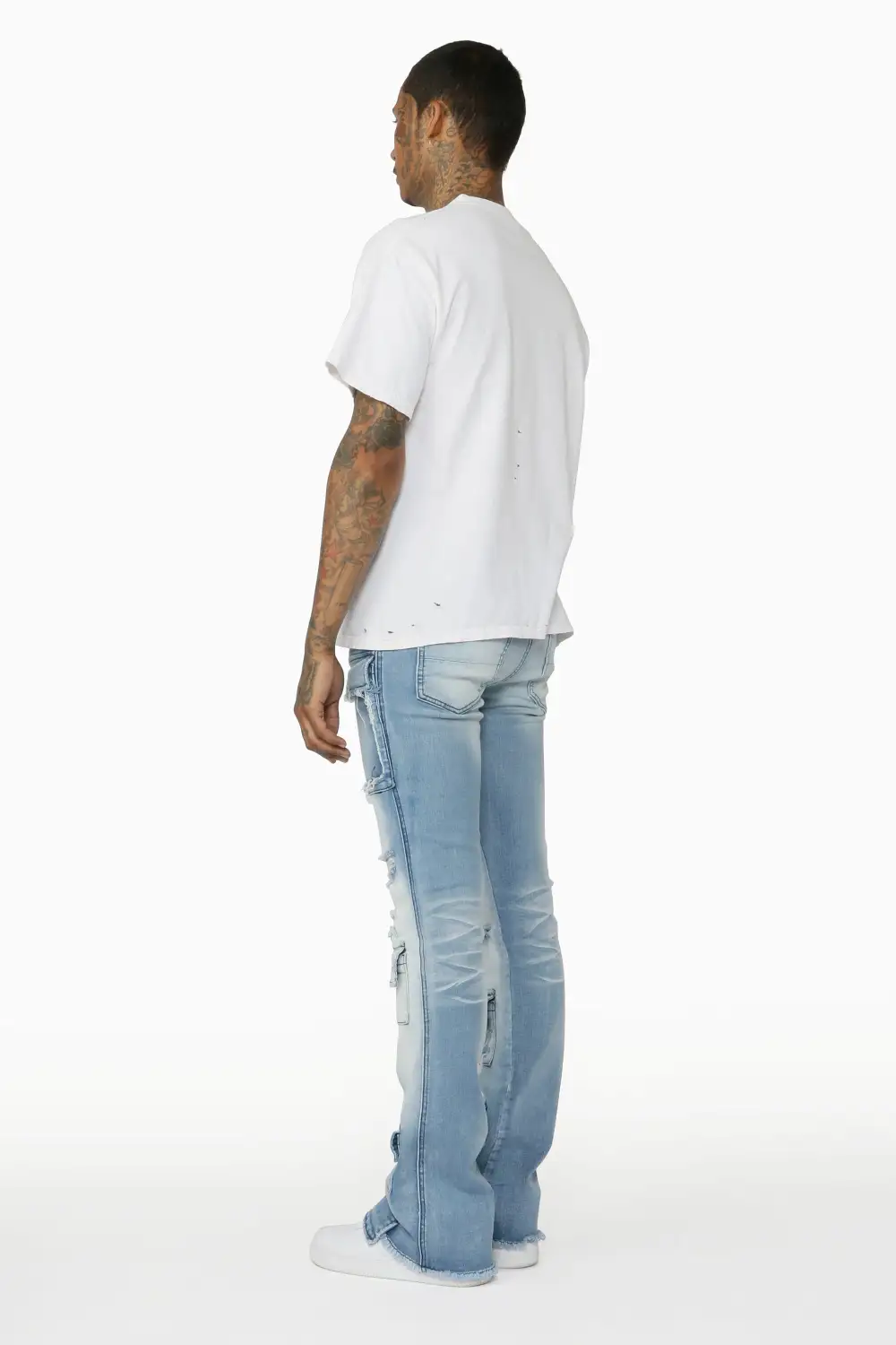 Glenn Blue Stacked Flare Jean